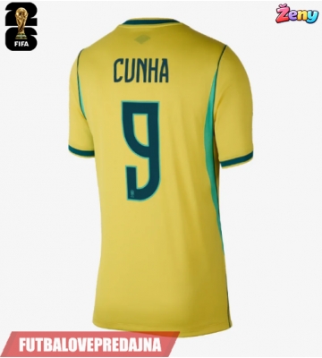 Lacne Ženy Futbalové dres Brazília Matheus Cunha #9 MS 2026 Krátky Rukáv - Domáci